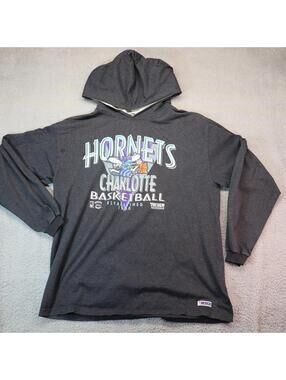 Hoodie Charlotte Hornets Vtg NBA Trench Men XL Rare made USA